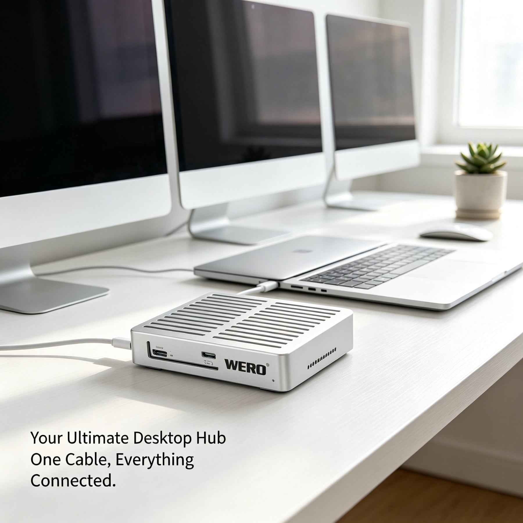 WERO Thunderbolt 5 Power-Free Dock | 3x DP 2.1, Built-in PCIe 5.0 SSD Enclosure, 7000MB/s, for Mac & Windows
