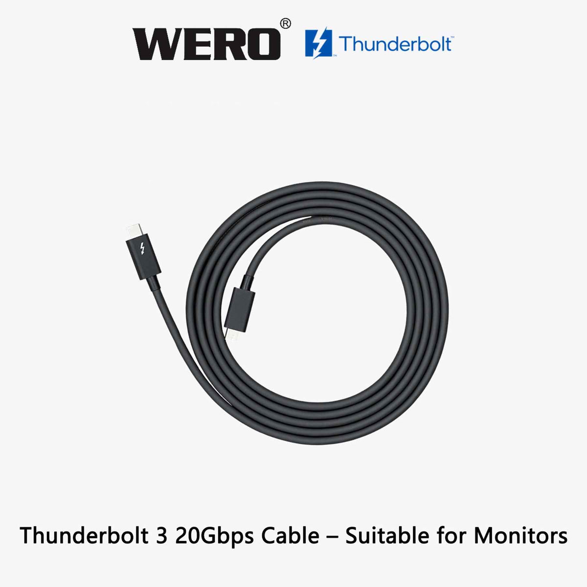 WERO Thunderbolt 3 Cable 20Gbps 100W PD 1m/2m 4K Monitor Intel Certified