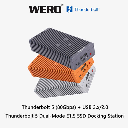 WERO Thunderbolt 5 SSD Enclosure – 6,000MB/s Portable NVMe M.2 Case with Active Cooling for Mac & PC