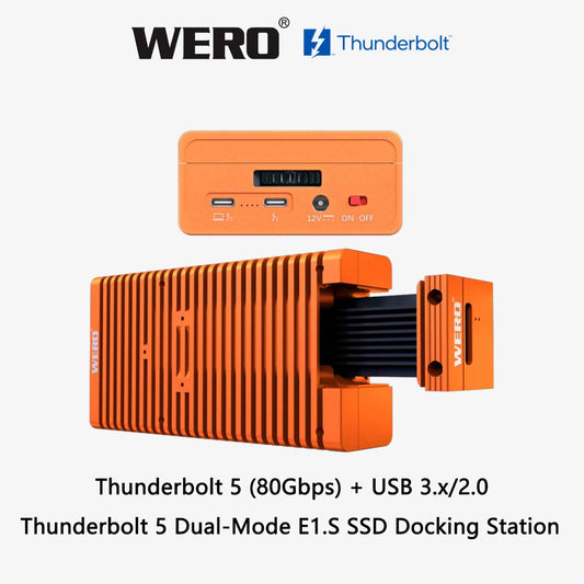 WERO Thunderbolt 5 SSD Enclosure – 6,000MB/s Portable NVMe M.2 Case with Active Cooling for Mac & PC