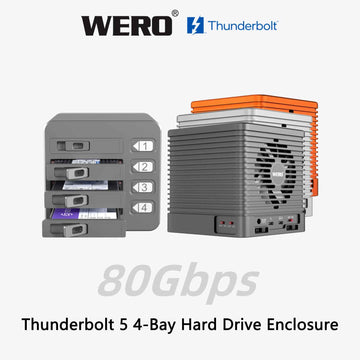 WERO Thunderbolt 5 4-Bay U.2 SSD Enclosure | 80Gbps External NVMe Storage (CUBE Series)