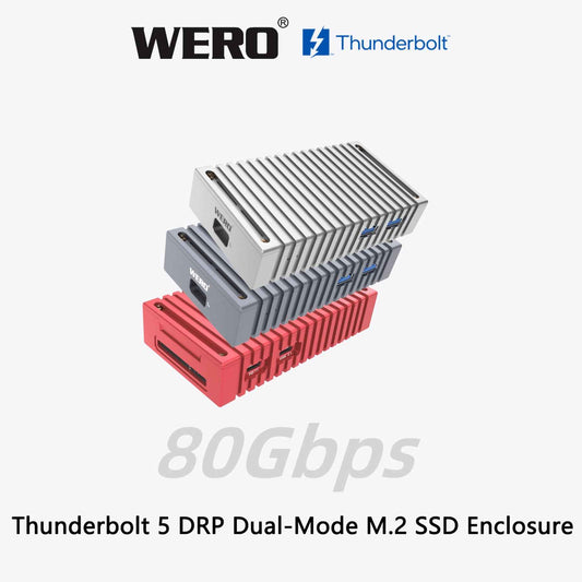 Aowell Thunderbolt 5 M.2 NVMe SSD Enclosure – 80Gbps, Single PCIe 4.0 Slot, Portable Desktop Aluminum Design