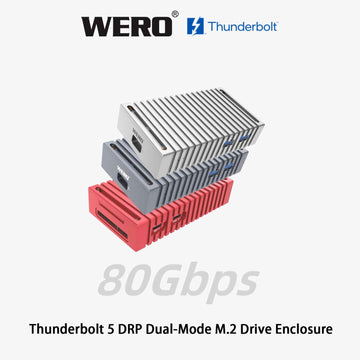 WERO Thunderbolt 5 DRP Dual-Mode M.2 SSD Enclosure | 80Gbps, PCIe 5.0, Bus-Powered, for Mac & Windows