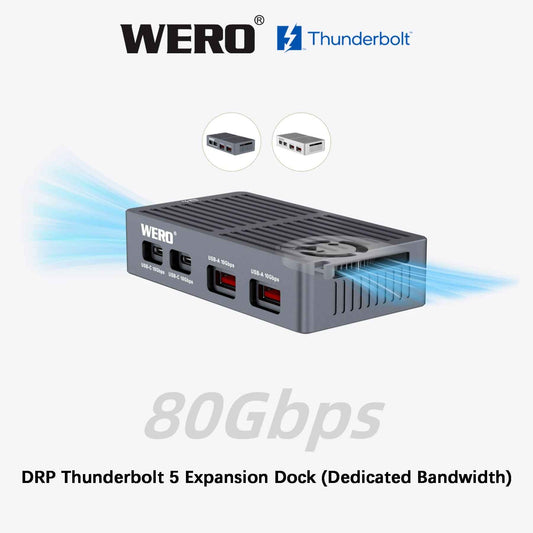 WERO DRP Thunderbolt 5 Dock – 3× USB-A + 2× USB-C + DP & HDMI 2.1, Independent Bandwidth Hub for Mac & PC, Dual 4K 60Hz