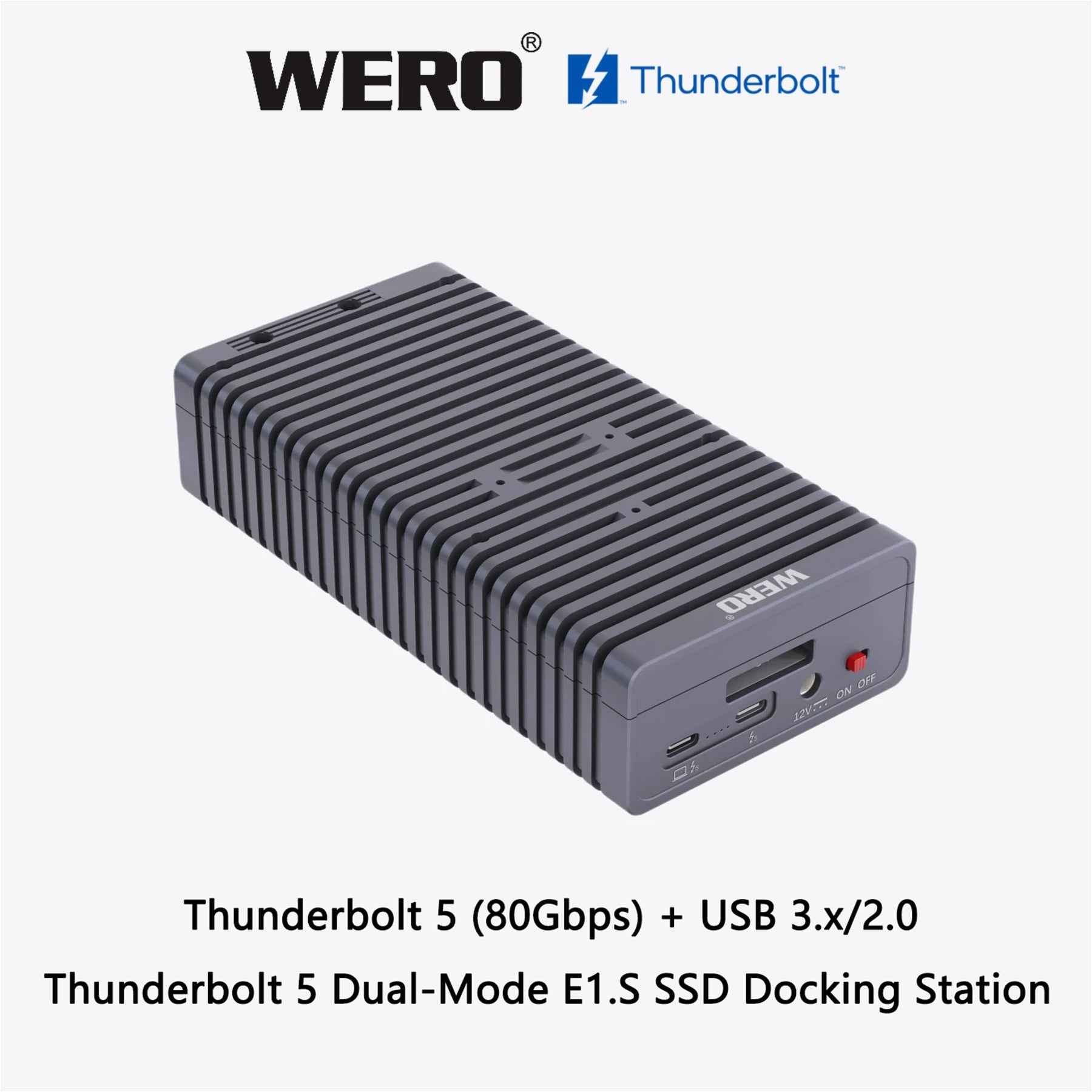 WERO Thunderbolt 5 SSD Enclosure – 6,000MB/s Portable NVMe M.2 Case with Active Cooling for Mac & PC