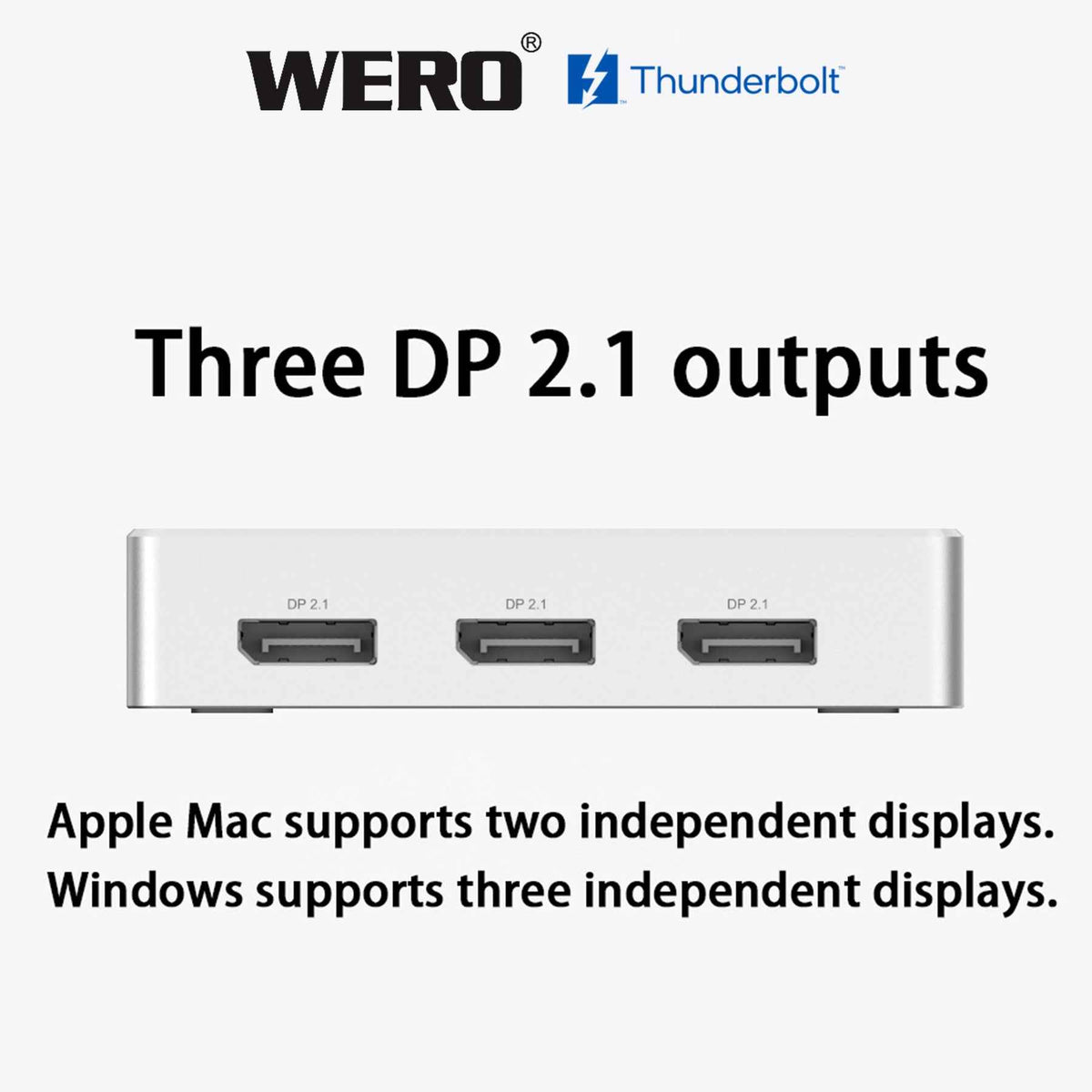 WERO Thunderbolt 5 Power-Free Dock | 3x DP 2.1, Built-in PCIe 5.0 SSD Enclosure, 7000MB/s, for Mac & Windows