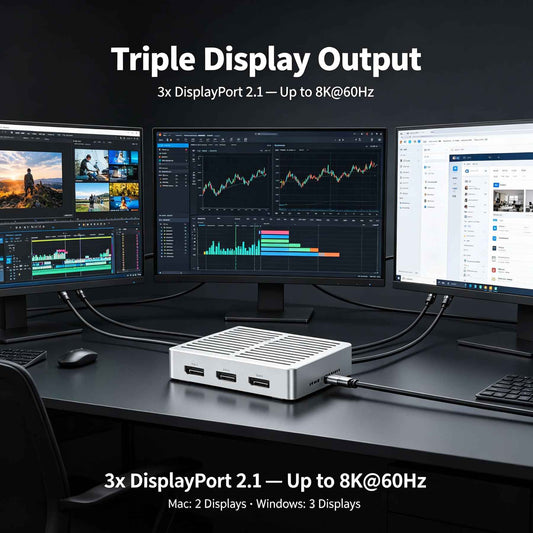 WERO Thunderbolt 5 Power-Free Dock | 3x DP 2.1, Built-in PCIe 5.0 SSD Enclosure, 7000MB/s, for Mac & Windows