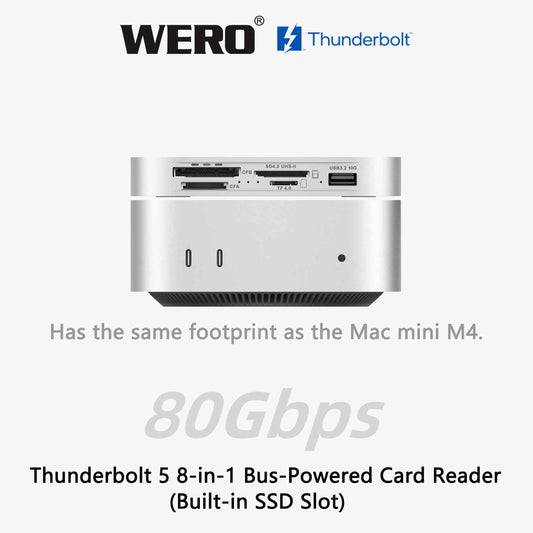 WERO Thunderbolt 5 8-in-1 Card Reader and Built-in M.2 NVMe SSD Enclosure