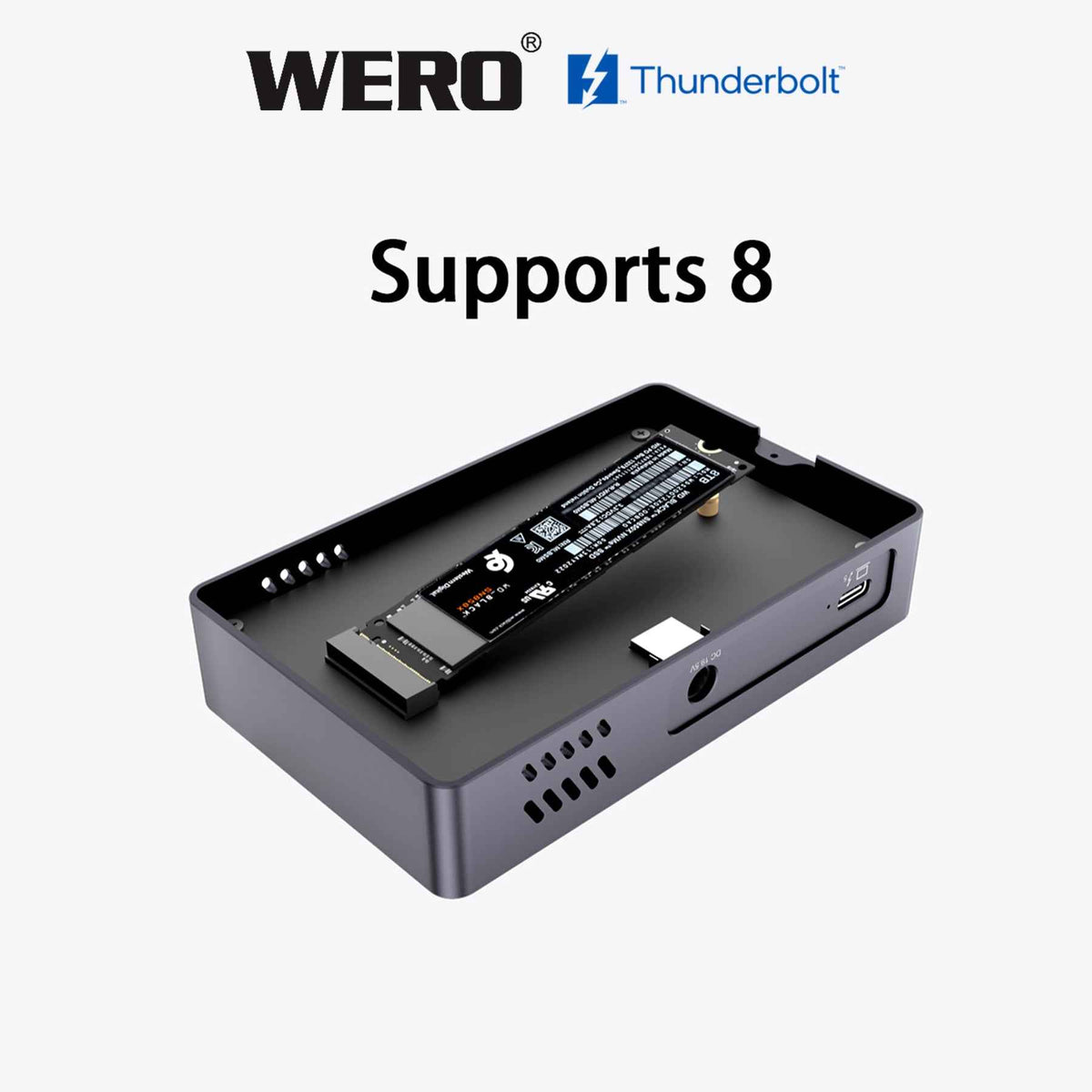 AOWELL TBT5 SSD Hub – Thunderbolt 5 Docking Station with NVMe Slot (80Gbps)