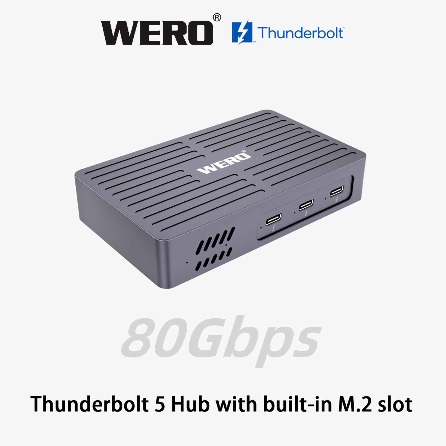 AOWELL TBT5 SSD Hub – Thunderbolt 5 Docking Station with NVMe Slot (80Gbps)