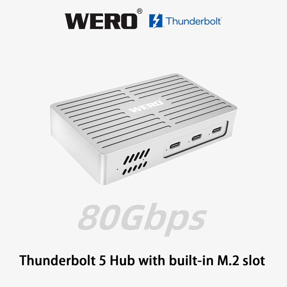 AOWELL TBT5 SSD Hub – Thunderbolt 5 Docking Station with NVMe Slot (80Gbps)