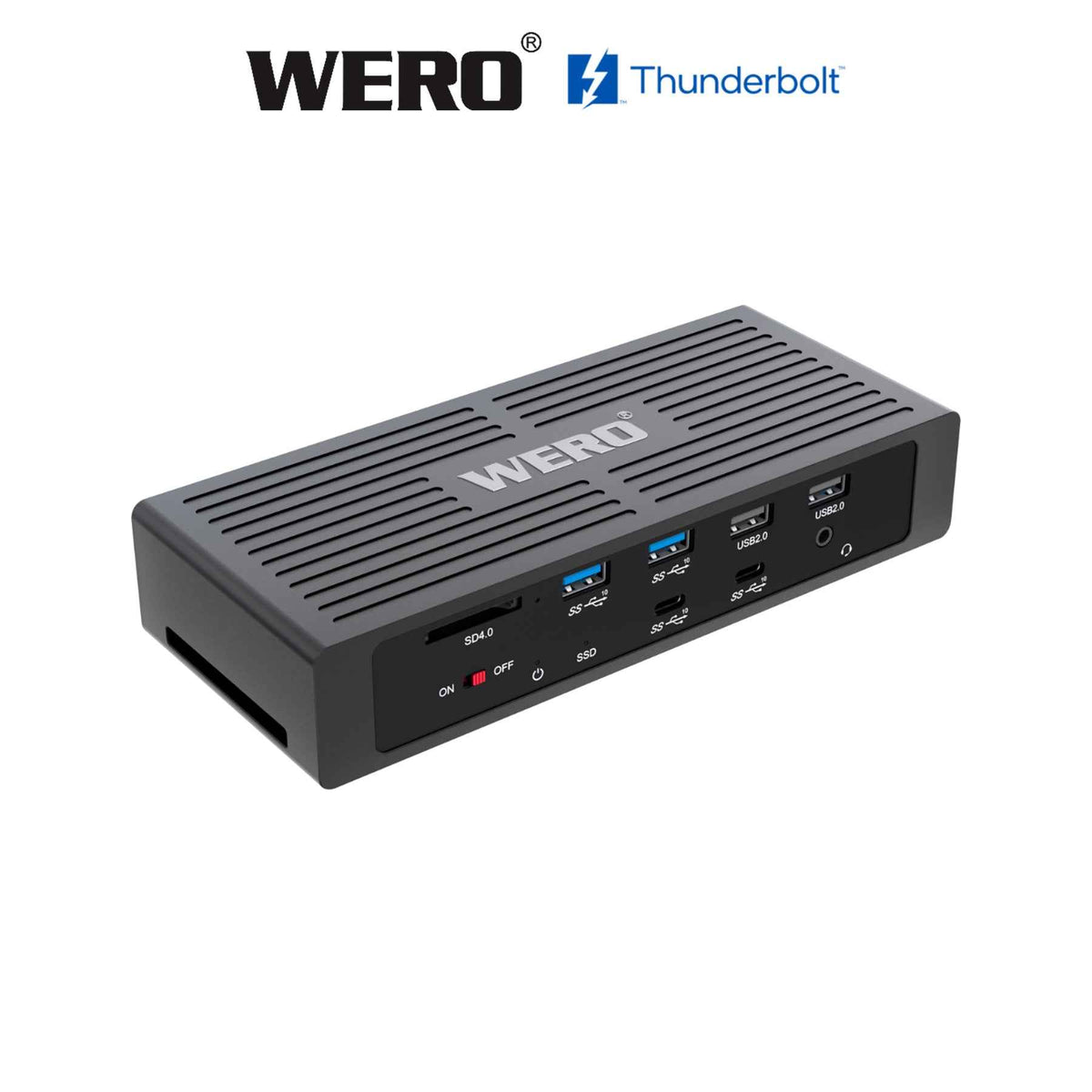 WERO Thunderbolt 3 Dock Ultimate Edition — Built-in NVMe SSD Bay, Dual 4K HDMI, 40Gbps