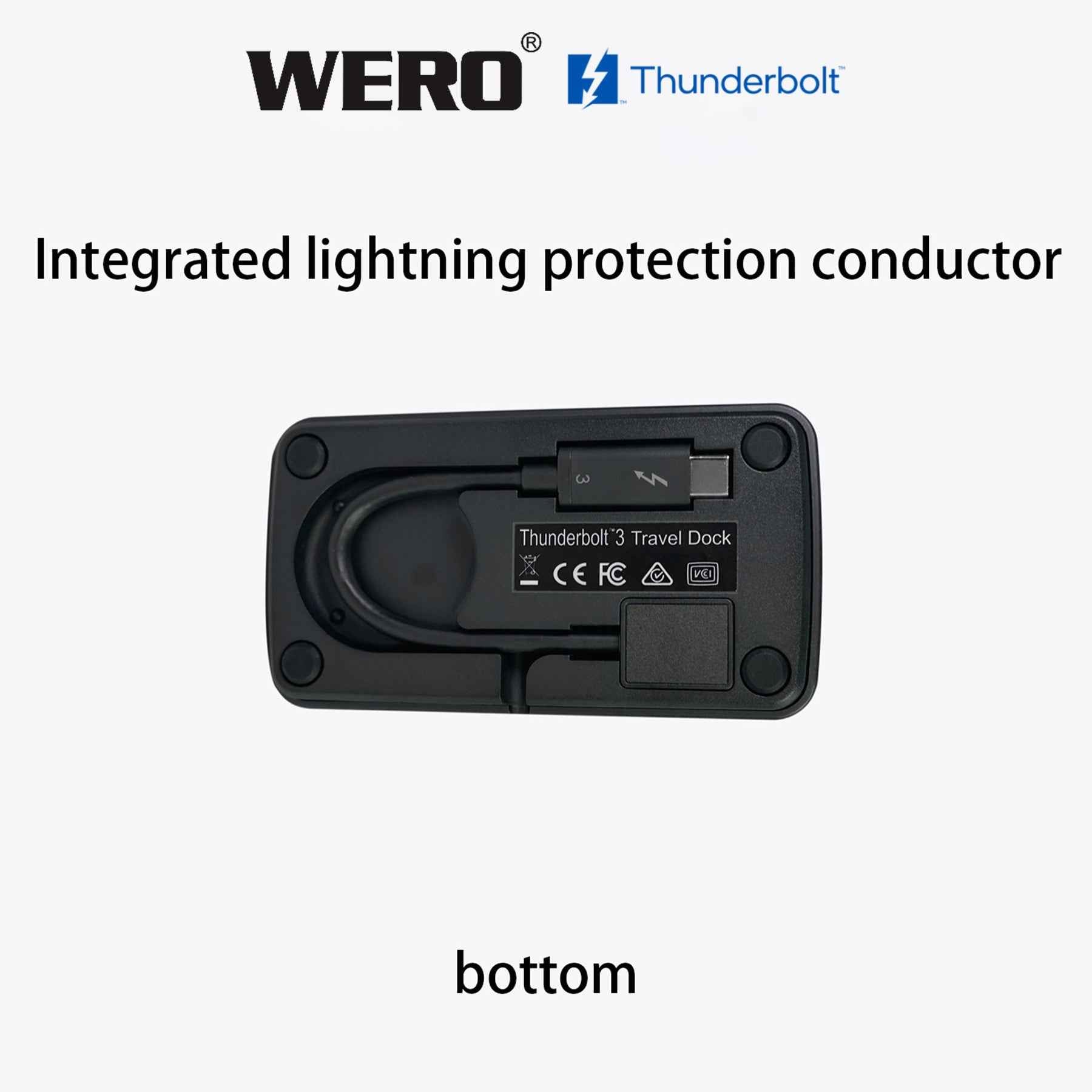 WERO Power-Free TB3 Travel Dock – Dual 4K 60Hz Bus-Powered Hub