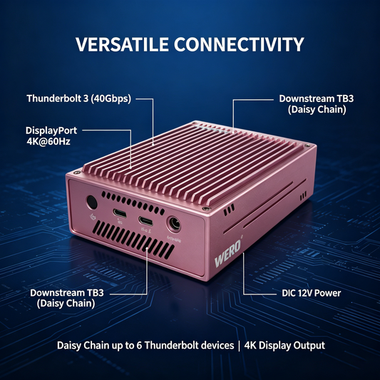 Aowell Thunderbolt 3 4-Bay M.2 NVMe SSD Enclosure – 40Gbps, Up to 2800MB/s, RAID