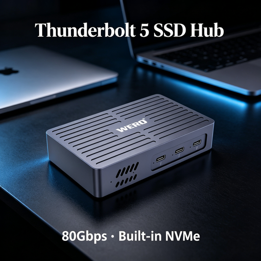 AOWELL TBT5 SSD Hub – Thunderbolt 5 Docking Station with NVMe Slot (80Gbps)