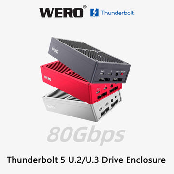 Aowell 1XU2-V80 Thunderbolt 5 U.2/U.3 NVMe & SATA SSD Enclosure – 80Gbps