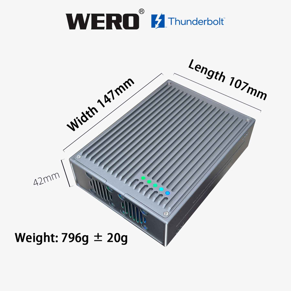 Aowell Thunderbolt 3 4-Bay M.2 NVMe SSD Enclosure – 40Gbps, Up to 2800MB/s, RAID