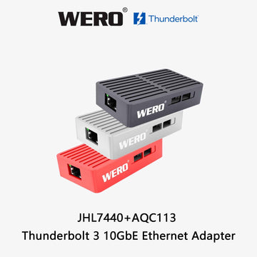 WERO Thunderbolt 3 to 10GbE Ethernet Adapter – 10G RJ45 Network Adapter for Mac & PC, Thunderbolt 4/5 Compatible, Bus-Powered