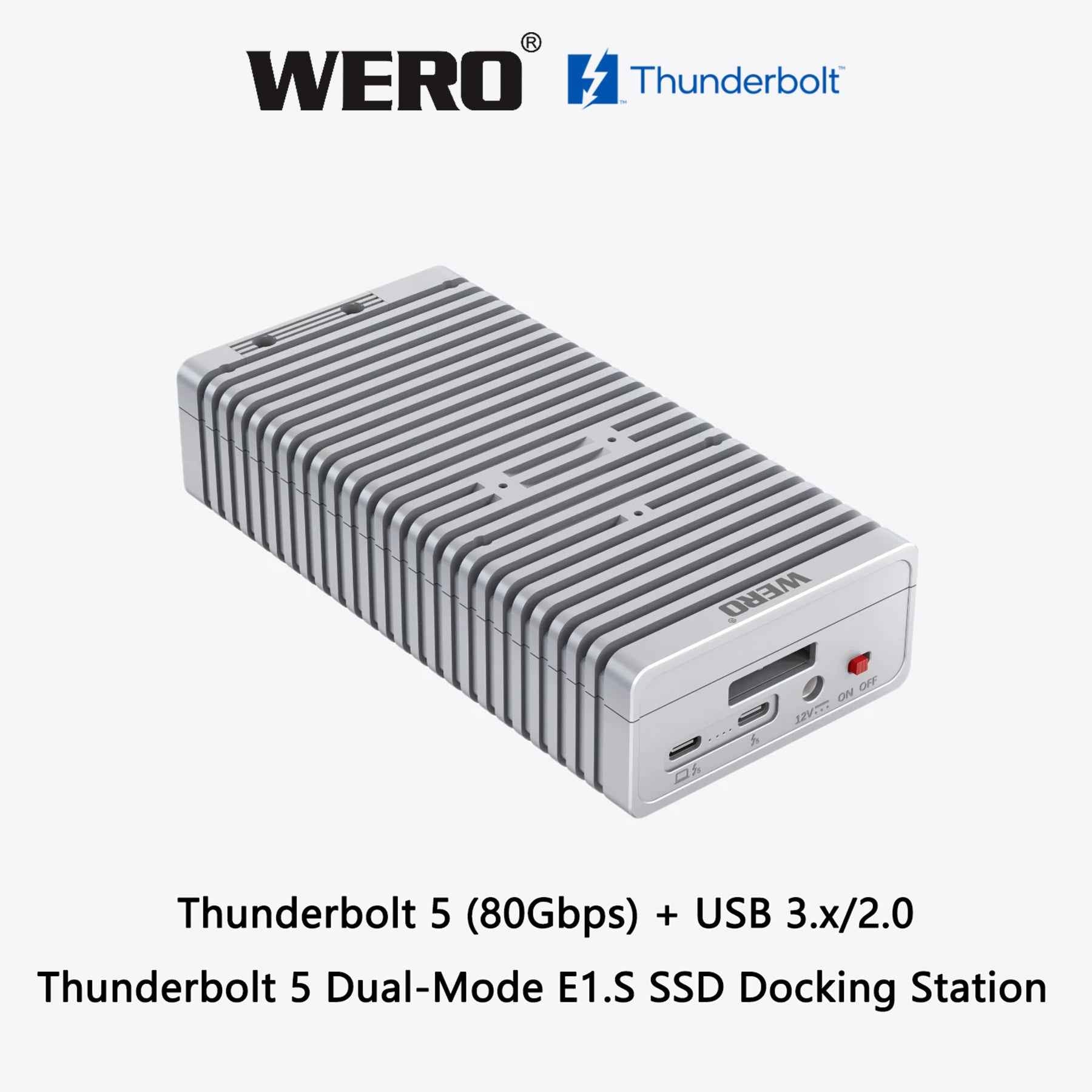 WERO Thunderbolt 5 SSD Enclosure – 6,000MB/s Portable NVMe M.2 Case with Active Cooling for Mac & PC