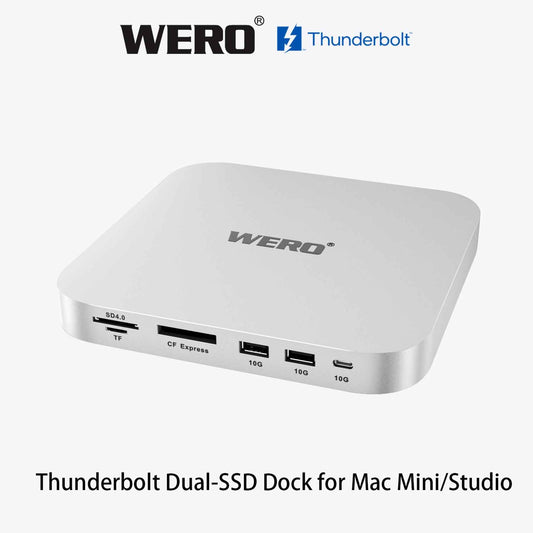 WERO Thunderbolt 3 Dock for Mac Mini &amp; Mac Studio | Dual NVMe SSD Expansion Hub