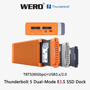 WERO Thunderbolt 5 SSD Enclosure Gen 2 – 6,000MB/s Portable NVMe M.2 Case, Active Cooling, Tool‑Free, for Mac & PC